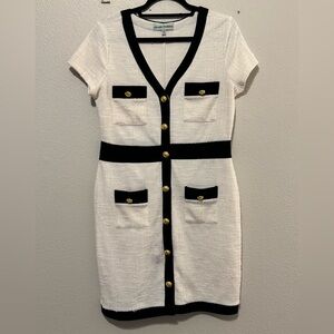 Almost Famous White and Black Mini Dress